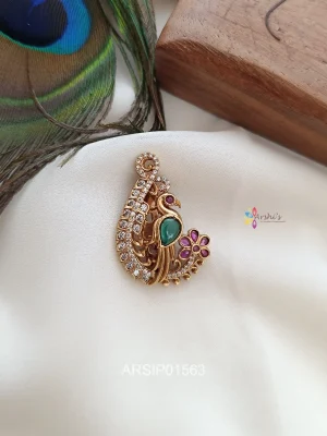 Imitation Peacock Saree Pin