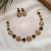 Flower Design Green Stone Necklace