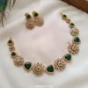 Flower Design Green Stone Necklace