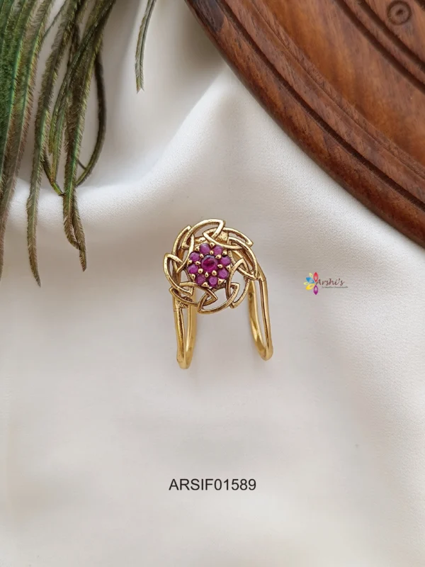 Beautiful Flower Design AD Finger Ring