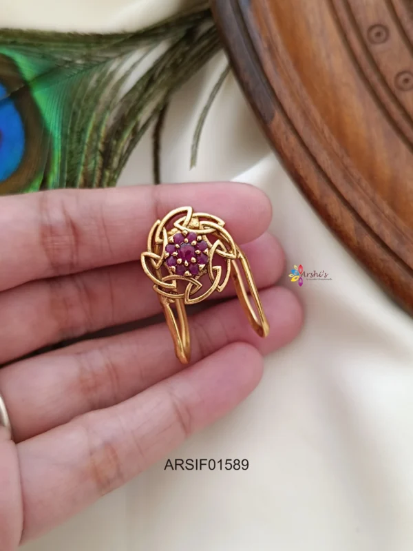 Beautiful Flower Design AD Finger Ring