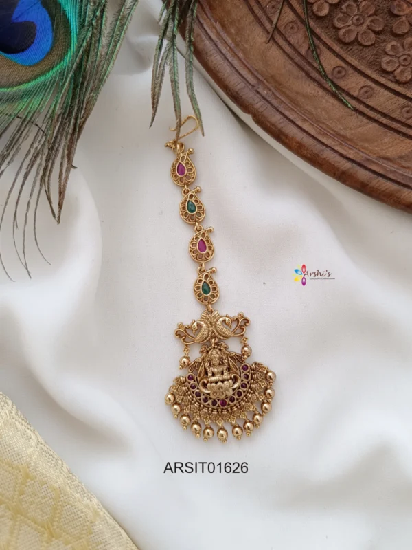 Lakshmi Gold Bead Drop Maang Tikka