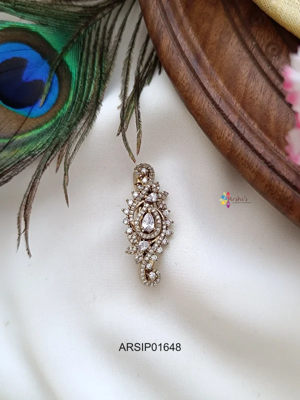 White Stone Saree Pin