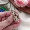 Trendy Peacock White Stone Saree Pin