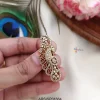 Peacock White and Red Stone Saree Pin