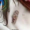 Adorable Peacock White and Red Stone Saree Pin