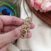 Adorable Peacock White and Red Stone Saree Pin