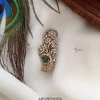 Adorable Peacock White and Green Stone Saree Pin