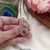 Peacock Red Stone Saree Pin