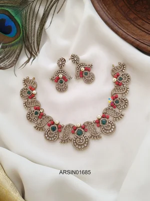 Antique Coral and Emerald Necklace