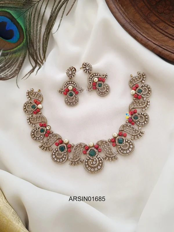 Antique Coral and Emerald Necklace