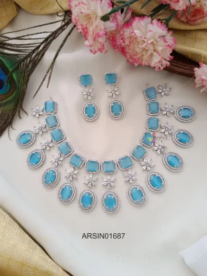 Designer Blue Stone Necklace