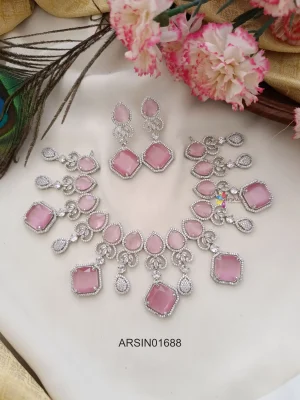 Designer Pink Stone Necklace