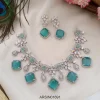 Diamond Shape Sky Blue Stone Necklace