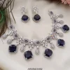 Diamond Shape Blue Stone Necklace