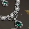 Classic Pearl and Emerald Stone Necklace