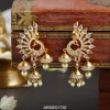 Peacock Tri Design AD Stone Jhumka