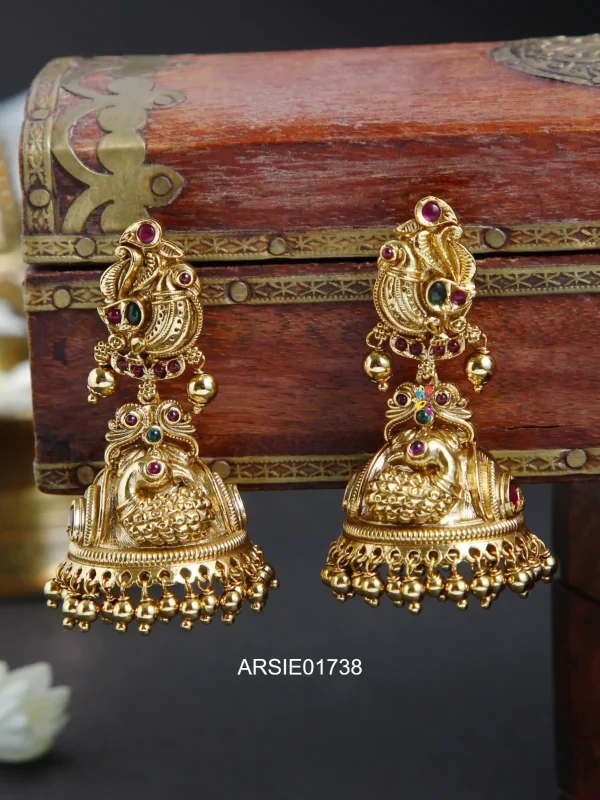 Antique Peacock Design Jhumka