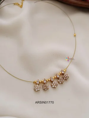 AD White Stone Invisible Necklace