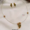 Mango Design Emerald Stone Invisible Necklace