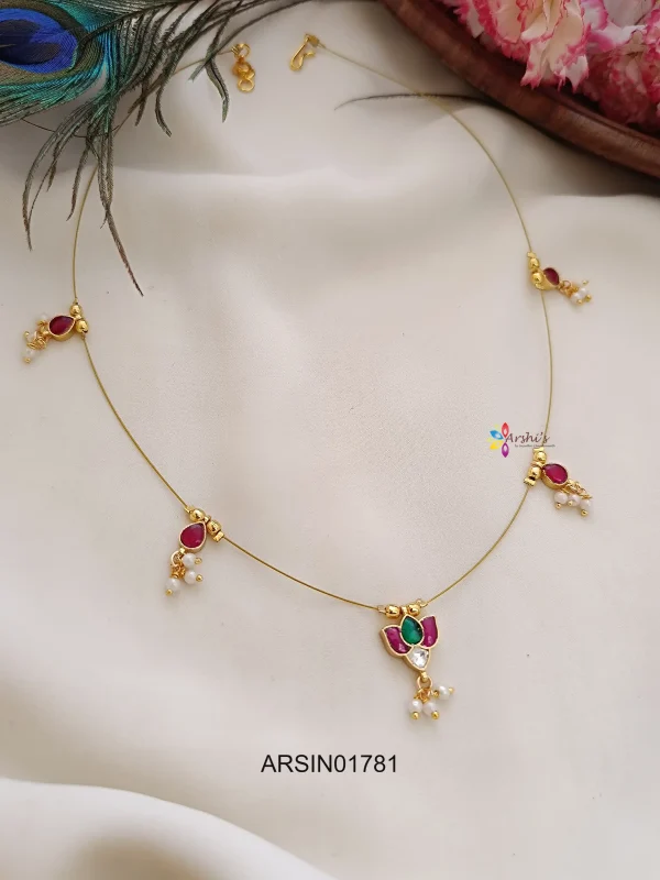 Adorable Jadau Kundan Invisible Necklace