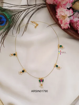 Lotus Jadau Kundan Invisible Necklace