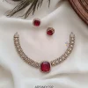 Victorian Big Red Sone Necklace