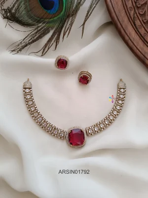 Victorian Big Red Sone Necklace