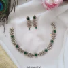 Victorian White and Green Stone Necklace