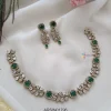 Victorian White and Green Stone Necklace