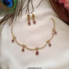 Ruby Stone Teardrop Necklace Set