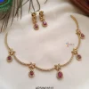 Ruby Stone Teardrop Necklace Set