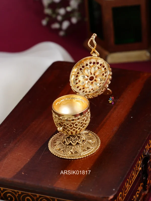 Goddess Lakshmi with Ruby Kumkum Box