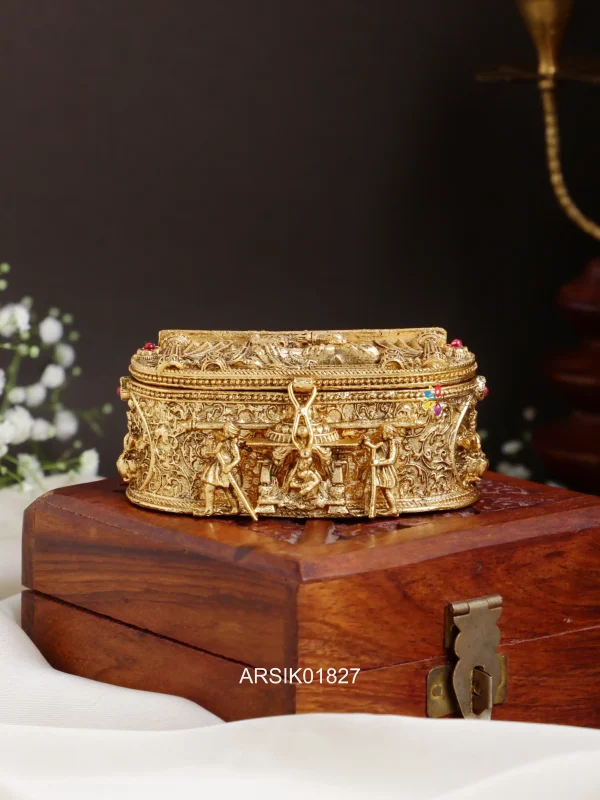 Antique Gold Look Like Temple Kumkum Box