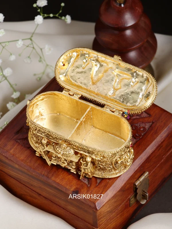 Antique Gold Look Like Temple Kumkum Box