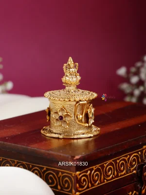 Lakshmi and Flower Design Kumkum Box