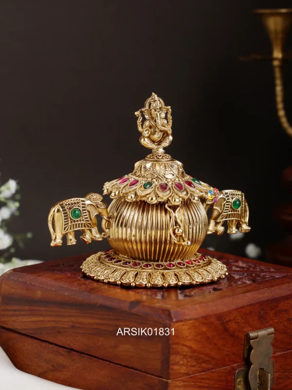 Ganesha and Elephant Kumkum Box