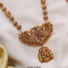 Peacock and Lakshmi Pendant Gold Bead Chain Haram