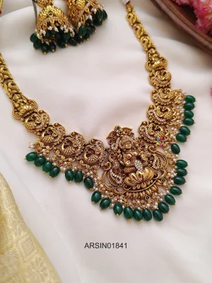 Antique Temple Green Bead Necklace