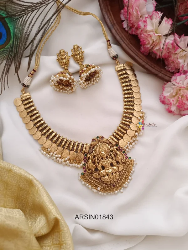 Lakshmi Pendant Kaasu Mala Necklace