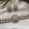 Pale Blue Kundan Studded Choker Set