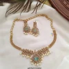 Pale Blue and AD Stone Pearl Drop Choker Set