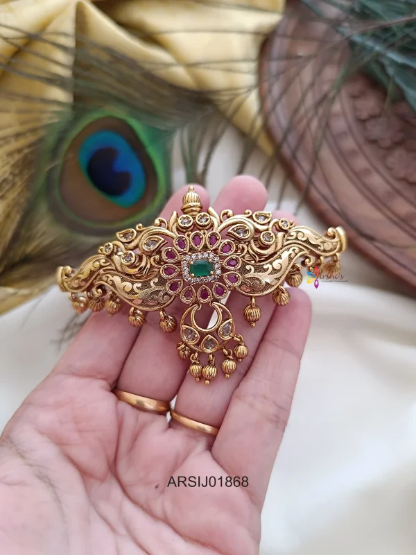 Antique Gold Bead Hair Clip