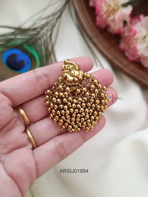 Peacock Gold Beads Hair Brooch