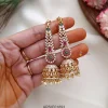 Stone Long Jhumka with Earchains