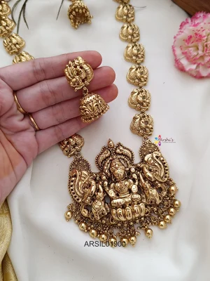 Temple Pendant Peacock Chain Long Haram