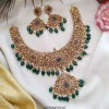 Bridal Stone Necklace with Green Beads