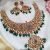 Bridal Stone Necklace with Green Beads