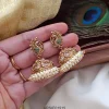 Peacock with Cluster Pearl Jhumka