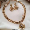 Gold Beaded with Pearl Studded Necklace